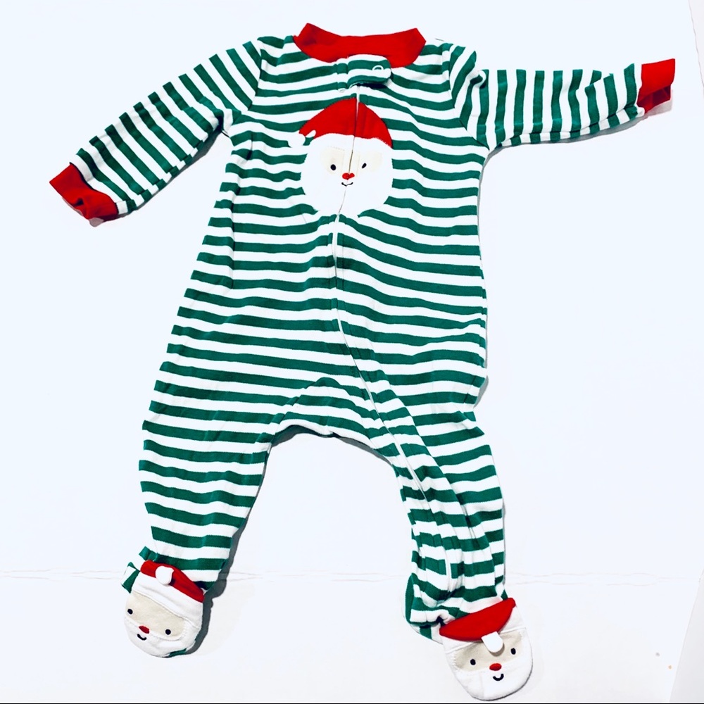 Carters Santa Footed Sleepers. Size 6m